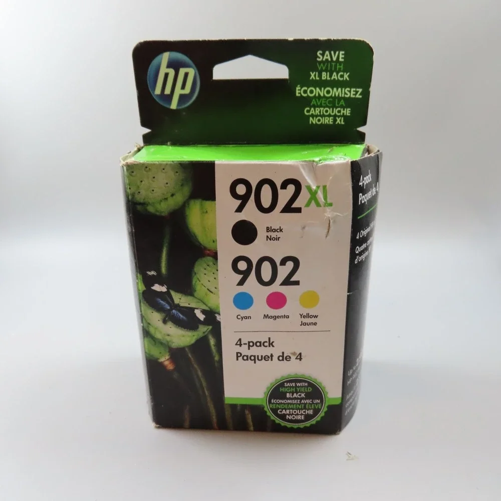 HP 902XL Black /902  Cyan/Magenta/Yellow 4-Pack (Exp: AUG 2022) Sealed